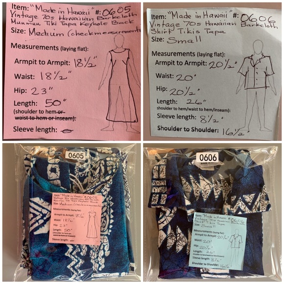 🌺 Vintage Hawaiian Barkcloth Dress & Shirt Set Tikis - Picture 16 of 16